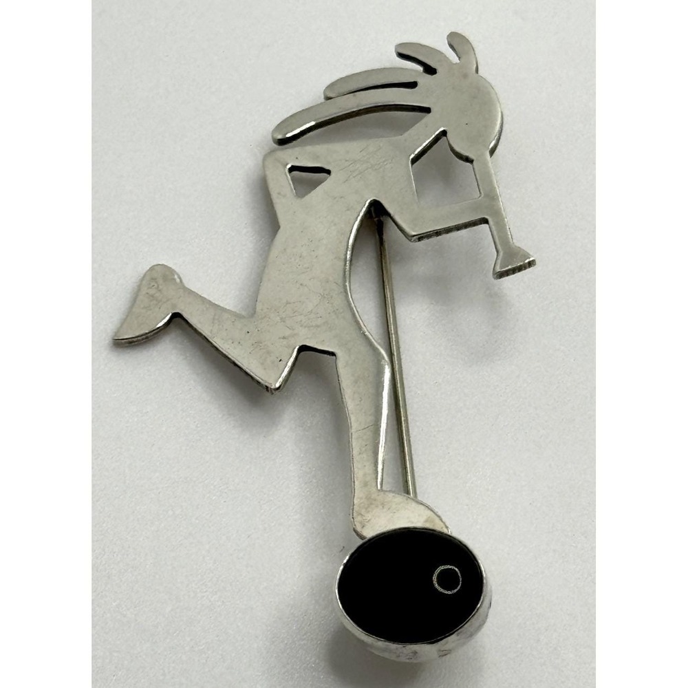 Douglas Etsitty Navajo Native American Sterling Silver‎ Kokopelli Brooch